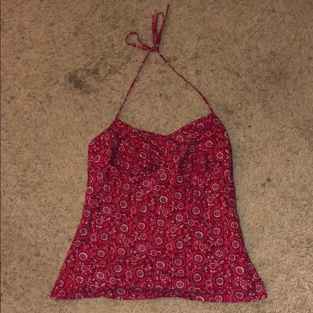 Red paisley Ann Taylor loft petite halter